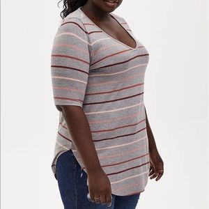 TORRID FAVORITE TUNIC MULTI STRIPE SIZE 2